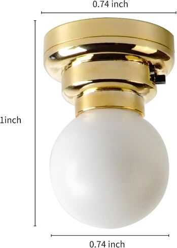 Waldosia 1:12 Scale Dollhouse Miniature Brass LED Ceiling Light Set in Saudi Arabia