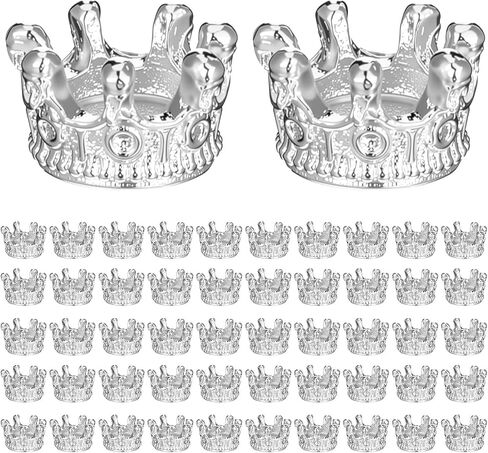 50 Pcs Mini Crowns, Crown Charms Alloy King Crown Bead Solid Metal King Queen Crowns for DIY Jewelry Necklace Bracelet Making Wedding Birthday Valentines Party Decoration Women in Saudi Arabia