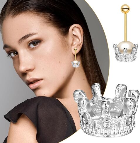 50 Pcs Mini Crowns, Crown Charms Alloy King Crown Bead Solid Metal King Queen Crowns for DIY Jewelry Necklace Bracelet Making Wedding Birthday Valentines Party Decoration Women in Saudi Arabia
