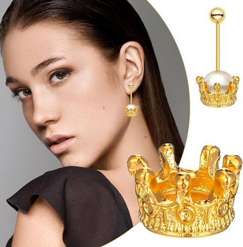 50 Pcs Mini Crowns, Crown Charms Alloy King Crown Bead Solid Metal King Queen Crowns for DIY Jewelry Necklace Bracelet Making Wedding Birthday Valentines Party Decoration Women in Saudi Arabia