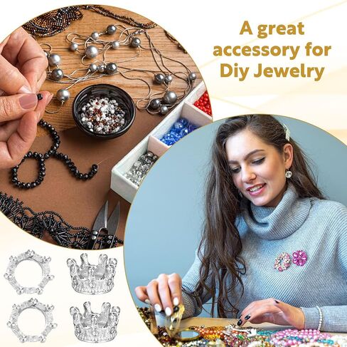 50 Pcs Mini Crowns, Crown Charms Alloy King Crown Bead Solid Metal King Queen Crowns for DIY Jewelry Necklace Bracelet Making Wedding Birthday Valentines Party Decoration Women in Saudi Arabia