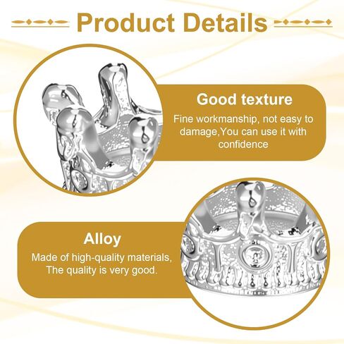 50 Pcs Mini Crowns, Crown Charms Alloy King Crown Bead Solid Metal King Queen Crowns for DIY Jewelry Necklace Bracelet Making Wedding Birthday Valentines Party Decoration Women in Saudi Arabia