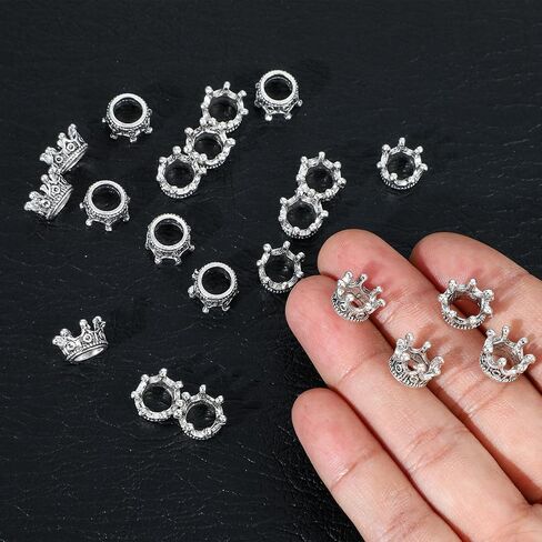 50 Pcs Mini Crowns, Crown Charms Alloy King Crown Bead Solid Metal King Queen Crowns for DIY Jewelry Necklace Bracelet Making Wedding Birthday Valentines Party Decoration Women in Saudi Arabia