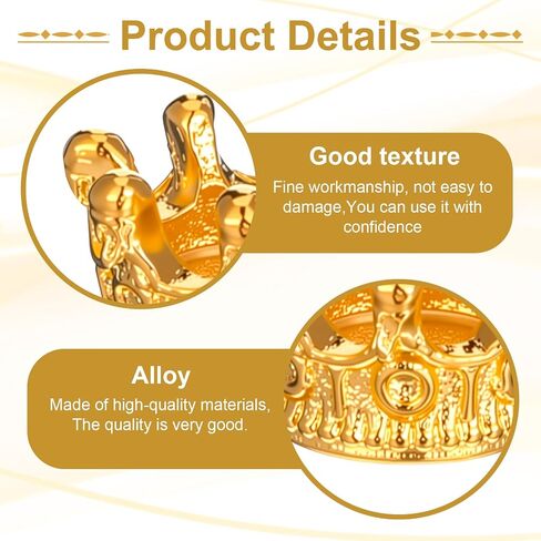50 Pcs Mini Crowns, Crown Charms Alloy King Crown Bead Solid Metal King Queen Crowns for DIY Jewelry Necklace Bracelet Making Wedding Birthday Valentines Party Decoration Women in Saudi Arabia