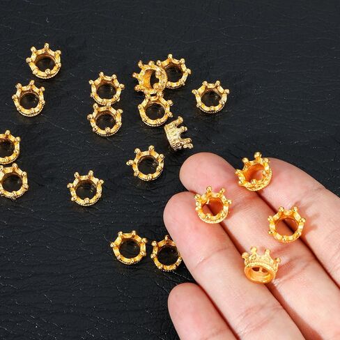 50 Pcs Mini Crowns, Crown Charms Alloy King Crown Bead Solid Metal King Queen Crowns for DIY Jewelry Necklace Bracelet Making Wedding Birthday Valentines Party Decoration Women in Saudi Arabia