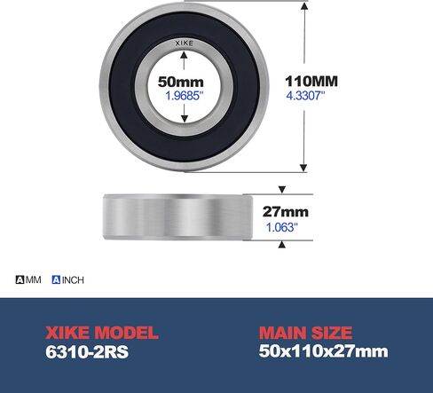 XiKe 1 Pcs 6311-2RS Double Rubber Seal Bearings 55x120x29mm, Pre-Lubricated and Stable Performance and Cost Effective, Deep Groove Ball Bearings. in Saudi Arabia