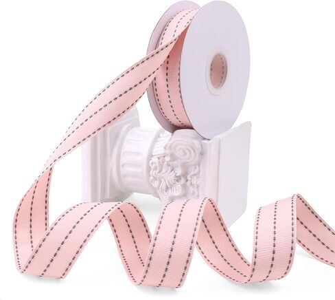 Stitched Ribbon Pink Grosgrain Edge Ribbon Trim 1''x10yds for Crafts, Gift Wrapping Decorations in Saudi Arabia