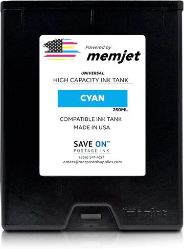 Quadient Memjet M5K250-N Compatible High Capacity Cyan Printer Ink Tank (250ml) - Printer Ink Cartridge for Mach Series Quadient & Hasler Printers - Fade-Resistant Replacement Inkjet Printer Ink in Saudi Arabia