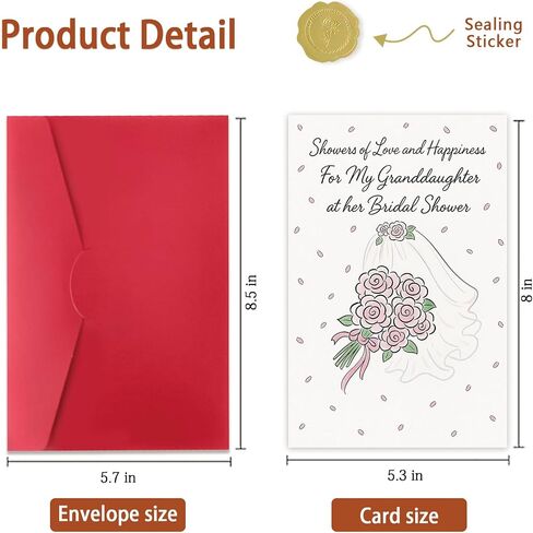 – Bridal Shower Card and Gift for Granddaughter – Elegant and Sentimental Keepsake for Bride-to-Be – Thoughtful Gift from Grandma or Grandpa in Saudi Arabia