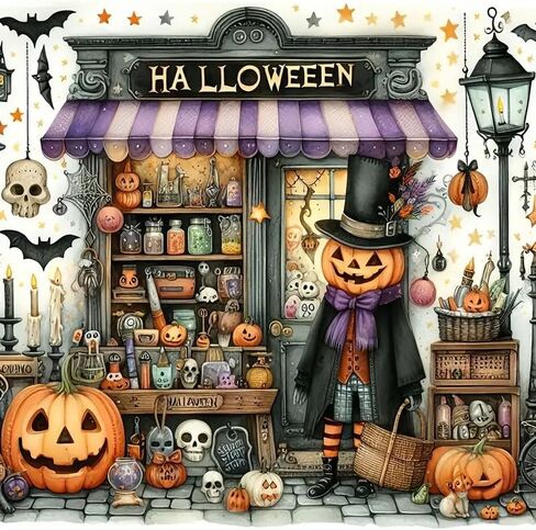 mjcakrn Halloween Witches Diamond Painting Kit, DIY Full Drill Diamond Art Kits for Adults 5D Diamond Art Painting Craft, 14 x 14 inches Canvas with Tools for Home Wall Decor in Saudi Arabia