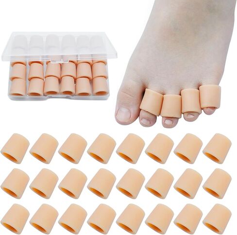 Silicone Toe Protector, 24 Pieces Of Open Gel Toe Cap, Corn Toe Tube, Small Toe Protective Pad, Pain Relieving Toe Wrapping, Toe Protection And Relieving Corn,Callus, Blisters, Friction And Pain. in Saudi Arabia