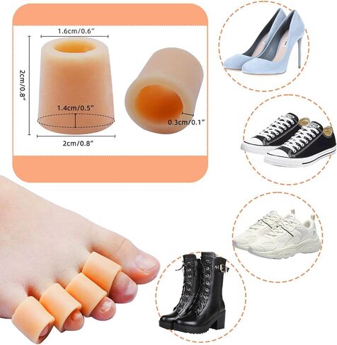 Silicone Toe Protector, 24 Pieces Of Open Gel Toe Cap, Corn Toe Tube, Small Toe Protective Pad, Pain Relieving Toe Wrapping, Toe Protection And Relieving Corn,Callus, Blisters, Friction And Pain. in Saudi Arabia