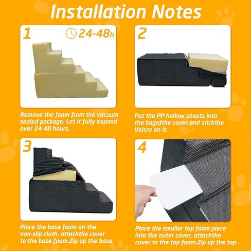 28" H Dog Stairs for Large Dogs 6-Steps Dog Ramps for High Beds and Couch Non-Slip Extra Wide Pet Stairs for Old Dogs and Puppy and Cat - Stable & Durable Pet Steps with Machine Washable Cover Indoor in Saudi Arabia