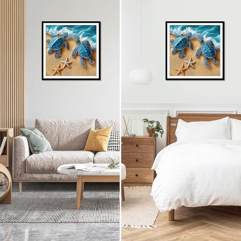 Newenmo Turtles Diamonds الطلاء مجموعات للبالغين المبتدئين ، DIY 5D Starfish Diamond Art Paint مع الماس الدائري ، الحفر الكاملة Gem Art Diamonds Art Painting for Home Wall Decor in Kuwait