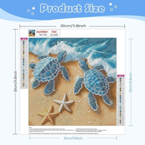Newenmo Turtles Diamonds الطلاء مجموعات للبالغين المبتدئين ، DIY 5D Starfish Diamond Art Paint مع الماس الدائري ، الحفر الكاملة Gem Art Diamonds Art Painting for Home Wall Decor in Kuwait