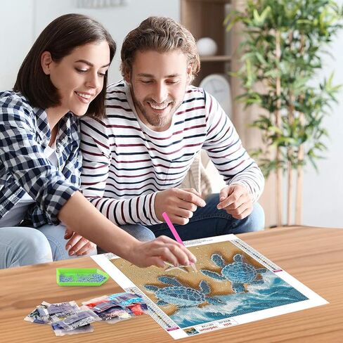Newenmo Turtles Diamonds الطلاء مجموعات للبالغين المبتدئين ، DIY 5D Starfish Diamond Art Paint مع الماس الدائري ، الحفر الكاملة Gem Art Diamonds Art Painting for Home Wall Decor in Kuwait