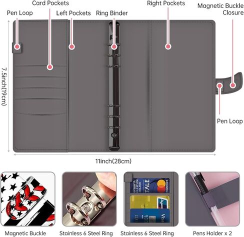 الموثق الميزانية ، رابط أموال A6 CUTE A6 مع مظاريف السوستة ، ومنظم الأموال الجلدية PU للنقد ، وأوراق ميزانية المصاريف ، والأظرف النقدية لتوصيل الوجوه اللطيفة Cate Cate in Kuwait