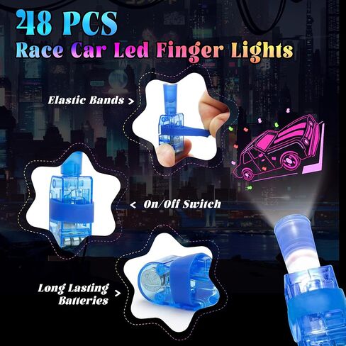 48 PCS Finger Light For Kids Summer Party Fords ، Glow in the Dark Light Up Summer Beach Toys Bulk for Kids Birthday Goodie Bag Bag Bag Biros Boys Boys Girl in Kuwait