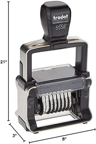 Trodat Professional Numberer, 8 Digit Self-Inking Numbering Stamp, 3/8 x 2 1/4 Inches (T5558),Black in Saudi Arabia
