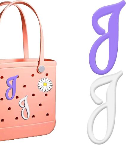 سحر أحرف AIRSA لـ BOGG Bag A-Z ، 2PCS ALPHABET SHARM Accessories لـ BOGG BAG لـ SOUND SOUTHERN BAG الأصلي جميع الطرز ، إدراج السيليكون ملحقات حروف مزخرفة لأكياس حمل الشاطئ in Saudi Arabia