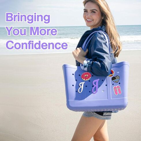 سحر أحرف AIRSA لـ BOGG Bag A-Z ، 2PCS ALPHABET SHARM Accessories لـ BOGG BAG لـ SOUND SOUTHERN BAG الأصلي جميع الطرز ، إدراج السيليكون ملحقات حروف مزخرفة لأكياس حمل الشاطئ in Saudi Arabia