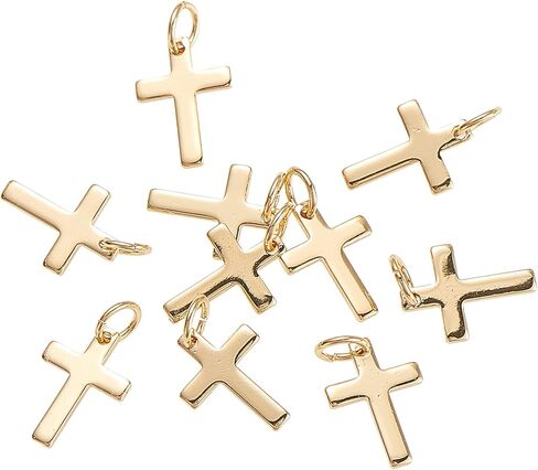 Airssory 10 Pcs Cubic Zirconia Teardrop Golden Plated Brass Metal CZ Crystal Stone Tiny Charms Drop Shape Small Charm for Earrings Bracelet Jewelry Making in Kuwait