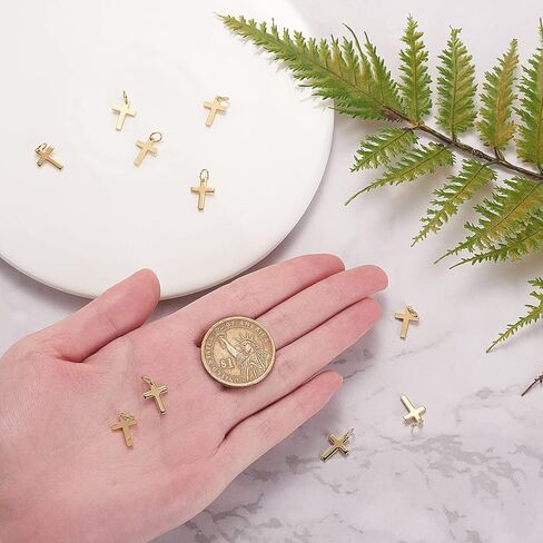 Airssory 10 Pcs Cubic Zirconia Teardrop Golden Plated Brass Metal CZ Crystal Stone Tiny Charms Drop Shape Small Charm for Earrings Bracelet Jewelry Making in Kuwait