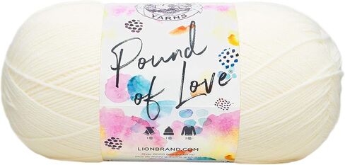 Lion Brand Pound of Love Baby Antique White 550-099 (3-Skeins - Same Dye Lot) Worsted Medium #4 Acrylic Yarn for Crocheting and Knitting with Project Bag in Saudi Arabia