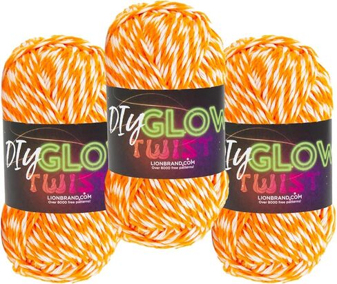 Lion Brand DIY Glow Twist Yarn ، خيوط للحياكة ، والحيوانية ، والحرف ، والأسود ، 1 حزمة in Kuwait