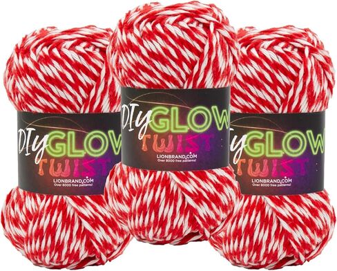 Lion Brand DIY Glow Twist Yarn ، خيوط للحياكة ، والحيوانية ، والحرف ، والأسود ، 1 حزمة in Kuwait