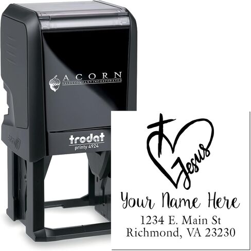 Jesus Loves You Christian Customized Self-Inking Mail Stamp - Ideal for Church Architects, Customized Return Address Stamp, Easy Envelope Stamping, Ideal for Personal or Church Use, 1-5/8 Size in Saudi Arabia