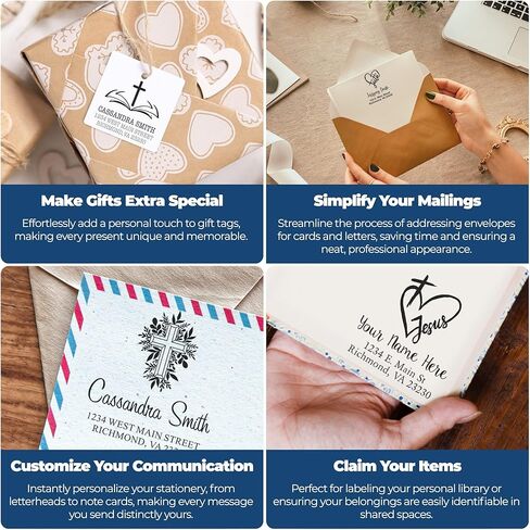 Jesus Loves You Christian Customized Self-Inking Mail Stamp - Ideal for Church Architects, Customized Return Address Stamp, Easy Envelope Stamping, Ideal for Personal or Church Use, 1-5/8 Size in Saudi Arabia
