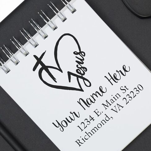 Jesus Loves You Christian Customized Self-Inking Mail Stamp - Ideal for Church Architects, Customized Return Address Stamp, Easy Envelope Stamping, Ideal for Personal or Church Use, 1-5/8 Size in Saudi Arabia