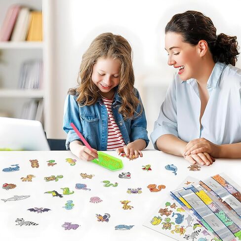 VIICOOR 47PCS حيوانات ملصقات اللوحة الماس ، Summer Sean Animal DIY Art Craft (حيوانات) in Kuwait