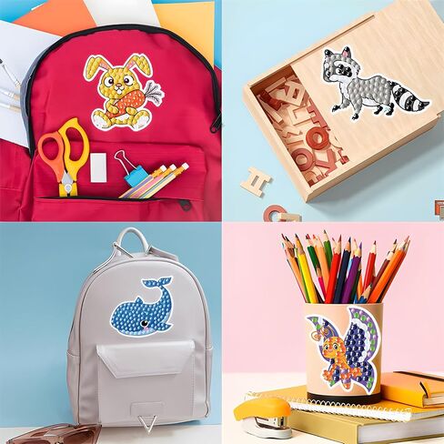 VIICOOR 47PCS حيوانات ملصقات اللوحة الماس ، Summer Sean Animal DIY Art Craft (حيوانات) in Kuwait