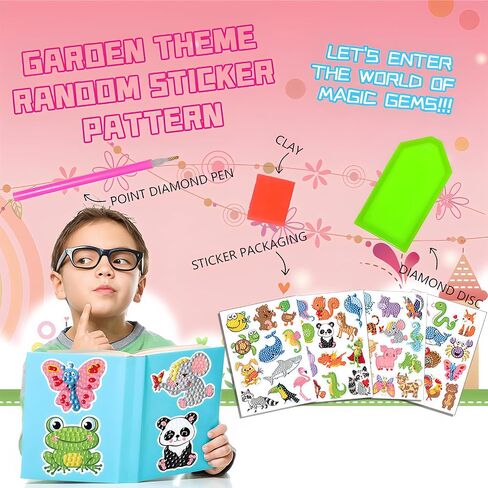 VIICOOR 47PCS حيوانات ملصقات اللوحة الماس ، Summer Sean Animal DIY Art Craft (حيوانات) in Kuwait