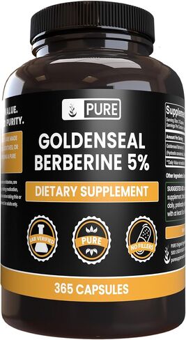 PURE ORIGINAL INGREDIENTS Goldenseal Berberine (730 Capsules) No Magnesium Or Rice Fillers, Always Pure, Lab Verified (730 Count) in Saudi Arabia