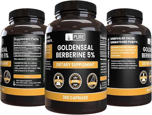 PURE ORIGINAL INGREDIENTS Goldenseal Berberine (730 Capsules) No Magnesium Or Rice Fillers, Always Pure, Lab Verified (730 Count) in Saudi Arabia