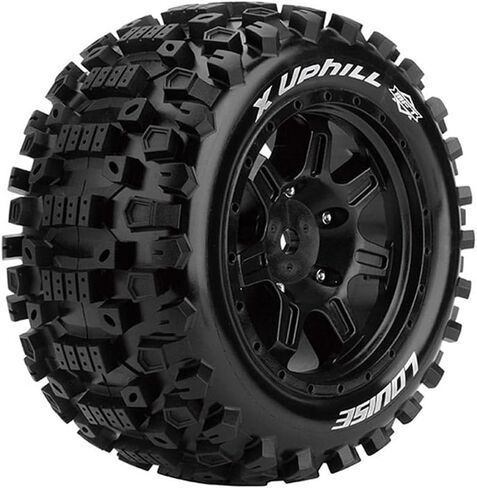 L-T3297BM TIRES & WEELS XUPHILL على عجلات سوداء لـ ARRMA KRATON 8S (MFT) (2) in Kuwait
