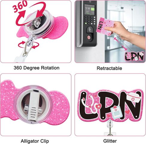 Retractable LPN Badge Holder Reels and Buddy, LPN Nurse Nursing Name Tag Card with ID Clip, Accessories for Work Nurses Gifts in Saudi Arabia