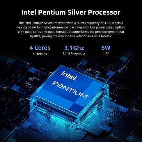 Detachable 2 in 1 Laptop Touchscreen, 8GB DDR4 RAM/128GB SSD, 10.1" Win 11 Tablet with Keyboard, Intel Pentium N5030 (Up 3.1GHz), 2.4G+5G WiFi, Bluetooth, USB3.0, Dual Camera in Saudi Arabia