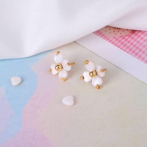 Fashewelry 68pcs Heart Natural Freshwater Shell Loose Beads 6x6mm Polished Tiny White Heart Sea Shell Spacer Charm Beads for DIY Crafts Necklace Bracelet Earring Jewelry Making Supplies in Saudi Arabia