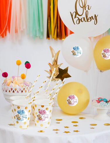 Advivio 80Pcs Funny Clothes Themed Team Boy Girl Stickers, Baby Shower Boy or Girl Gender Reveal Stickers, Birthday Party Labels Decorations, 2 Inc in Kuwait