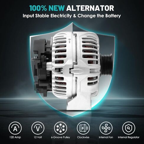 13953 Car Alternator 12V 150 Amp, 6-Groove Pulley Fit for SLR McLaren/SL500/S500/S430/S350/G55/G500/E55/E500/E430/E320/CLS500/CLK430/CL500 V8 Automotive Replacement Alternators in Saudi Arabia