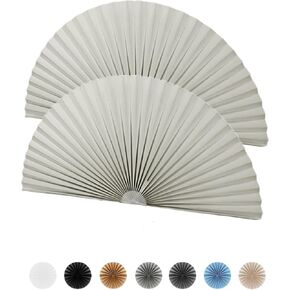 2PCS Half Moon Round Window Cover Half Circle Window Shades Cordless Non-Woven Self Adhesive Shades Temporarily Window Blinds Cover Easy to Cut Install (White, 12IN(30CM)) in Kuwait