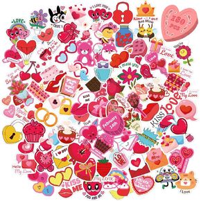 OHOME Valentines Stickers - 180 PCS Vinyl Heart Stickers for Kids' Classroom & Crafts - Valentines Gifts & Party Favors