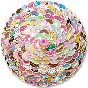 Donut Stickers 200Pcs for Decoration Water Bottle Bike Skateboard Luggage Toy Snowboard Helmet Motorcycle Gifts Phone Cases Guitars Refrigerator