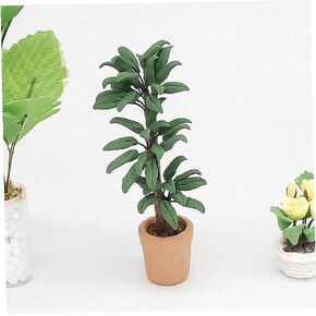 Green Dollhouse Flower Bonsai,1:12 Mini Dollhouse Miniature Plant in Pot Micro Landscape DIY Craft Garden Ornament Green Cute Decorative Ornament Durable and Deft,Dollhouse Accessories