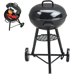 1/12 Miniature BBQ Grill Barbecue Cooking Tool for Dollhouse Garden Outdoor Accessories(Round)