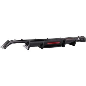 Shark Style with Light Diffuser Bumper Guard Carbon Fiber Rear Lip Compatible for VW Passat CC Spoiler 2009-2017(13-17Matte Black)